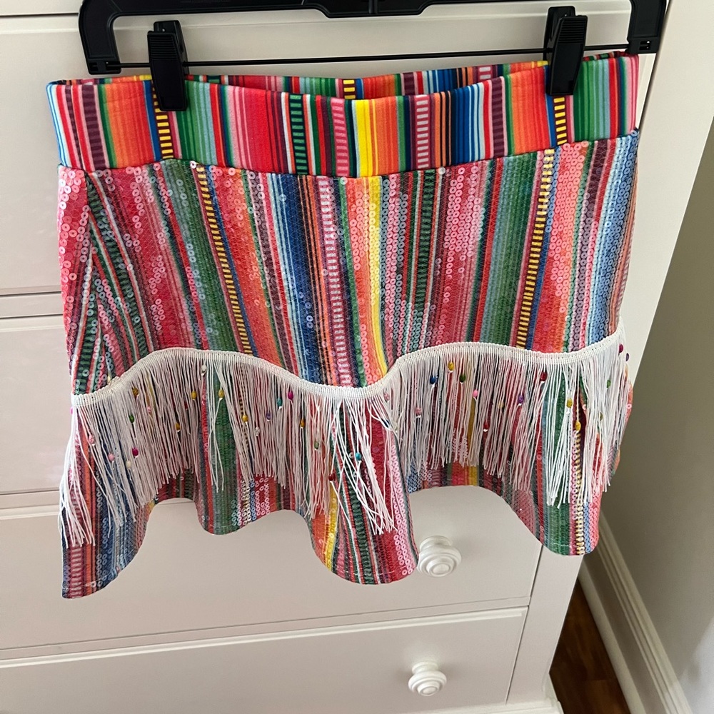 Queen of Sparkles blanket fringe skirt